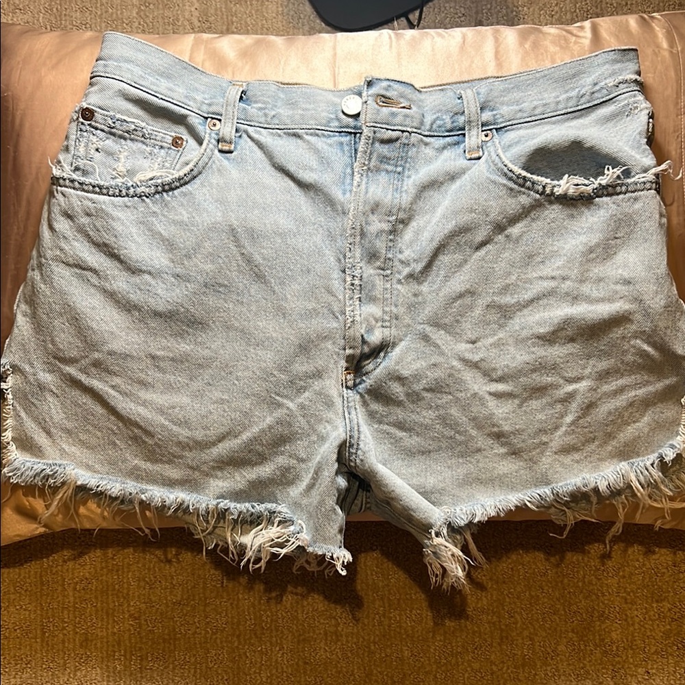 Agolde Denim Frayed Hem Women Shorts